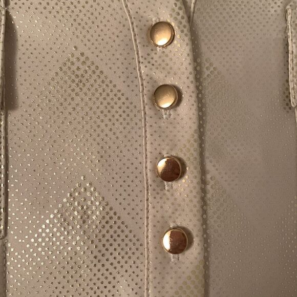 NWT Ava & Grace Gold Shimmer Light Beige Blouse Top Size 2X - Picture 8 of 12